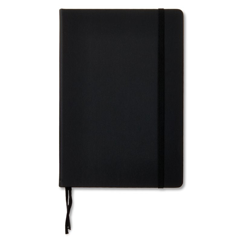 Simulated Leather Journal with 240 Ruled Pages - A5 Size, Black
