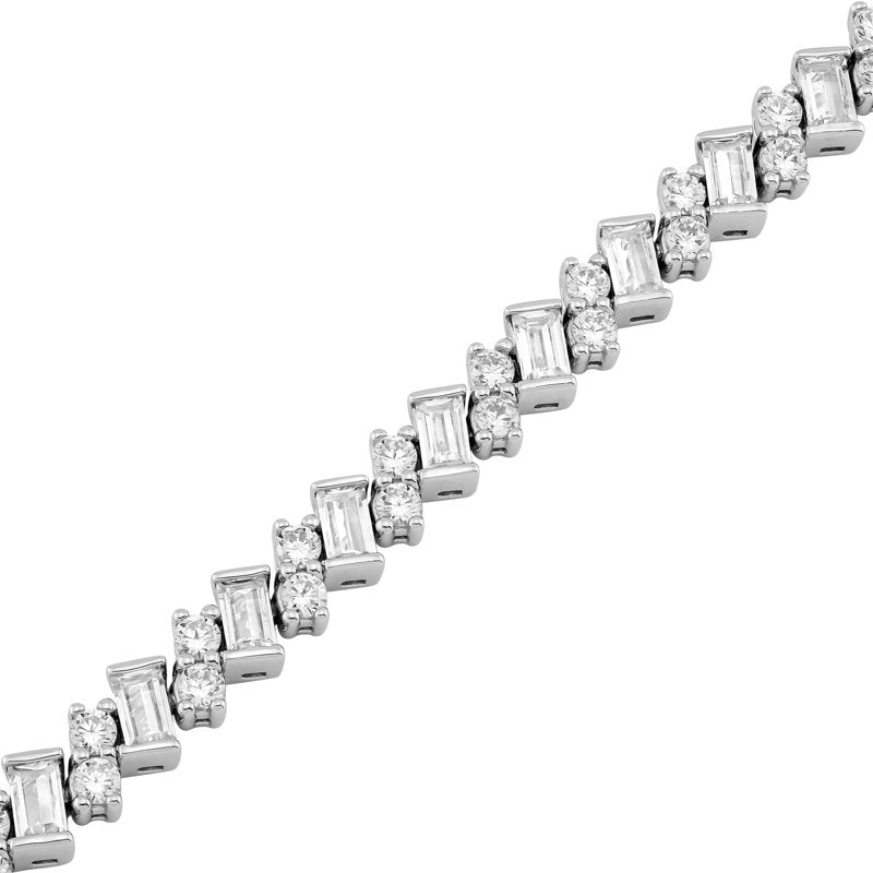 Simulated White Diamond Tennis Bracelet 925 Sterling Silver Criss Cross Jewelry