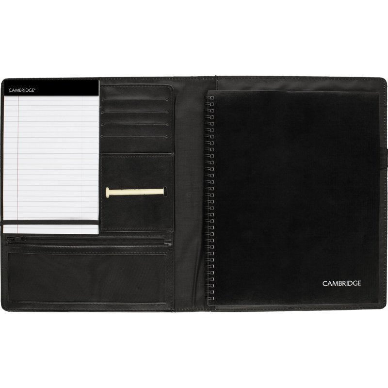 Refillable Notepad and Notetaker Set - Faux Leather Cover, 8.5x11, Black