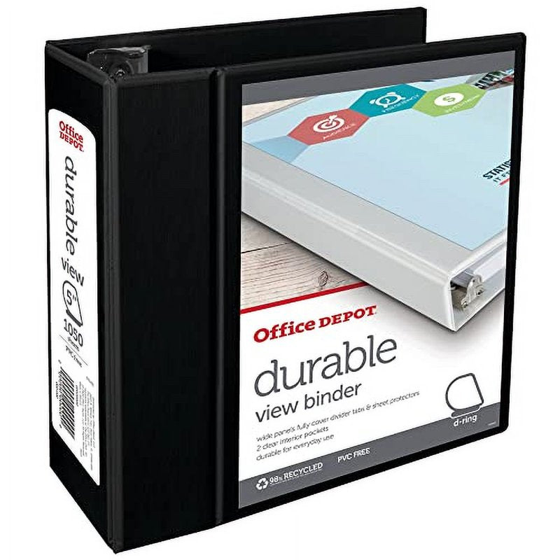 5-Inch Heavy-Duty View D-Ring Binder - 1050 Page Capacity, Black