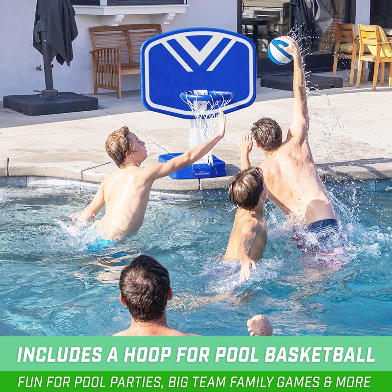 Pool Basketball and Volleyball Game Set - 2-in-1 Water Sports Equipment