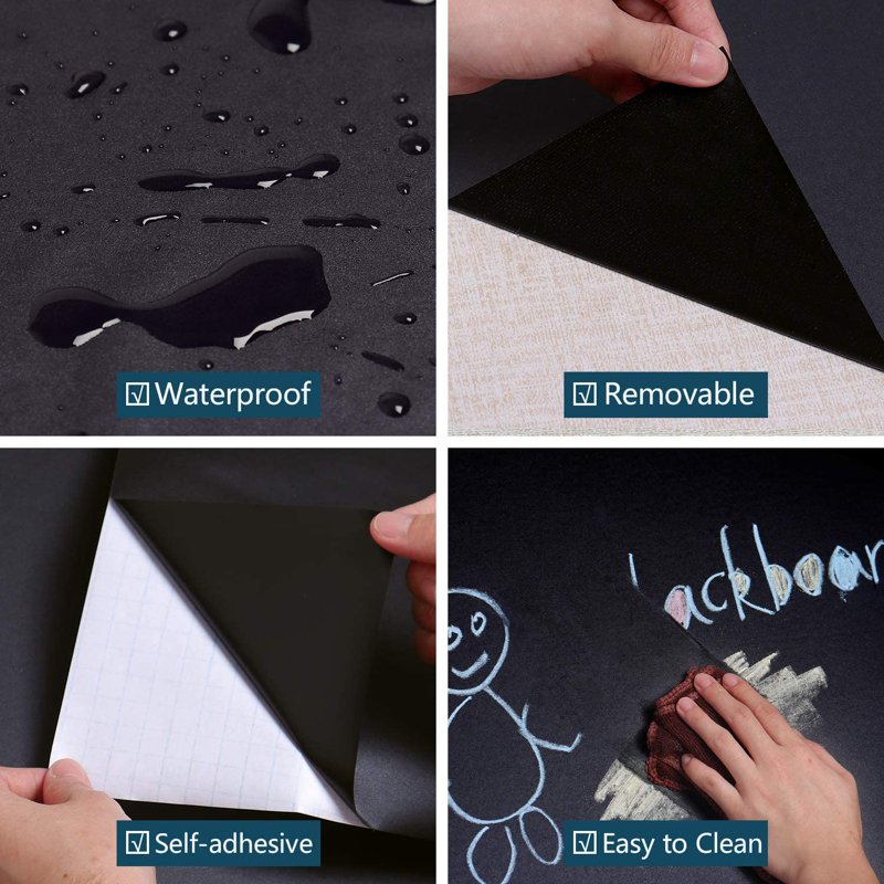 Removable Chalkboard Contact Paper Roll - Self-Adhesive Wall Decal for Home and Office