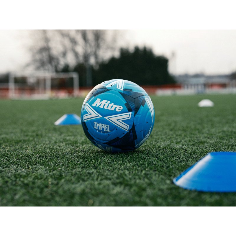 Mitre Impel One Training Soccer Ball 4, Fluo Blue – 6-Panel, Soft-Touch Foam