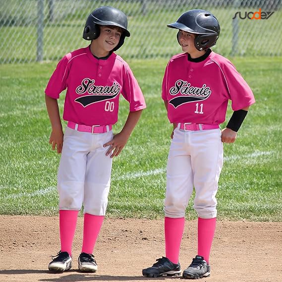 Kids Baseball Softball Socks 3 Pack Knee-High Compression Socks for Boys Girls