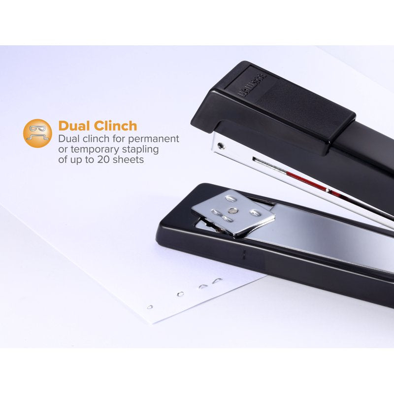 Full Strip Executive Stapler for Office & Craft, 20-Sheet Capacity, Black