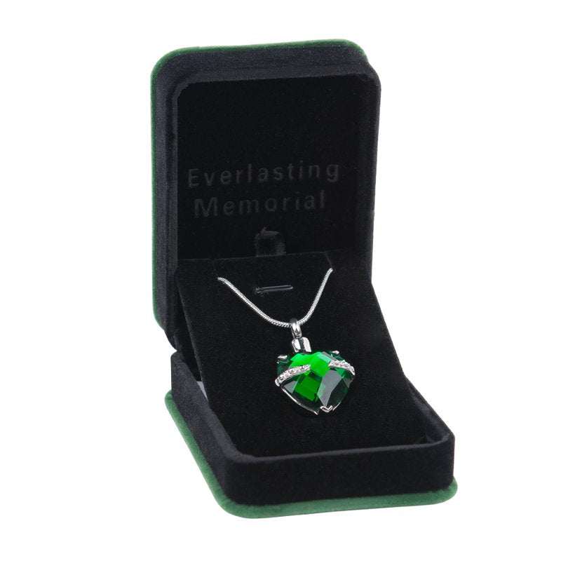 Heart Cremation Urn Necklace for Human Ashes - Memorial Keepsake Jewelry with Birthstone Option