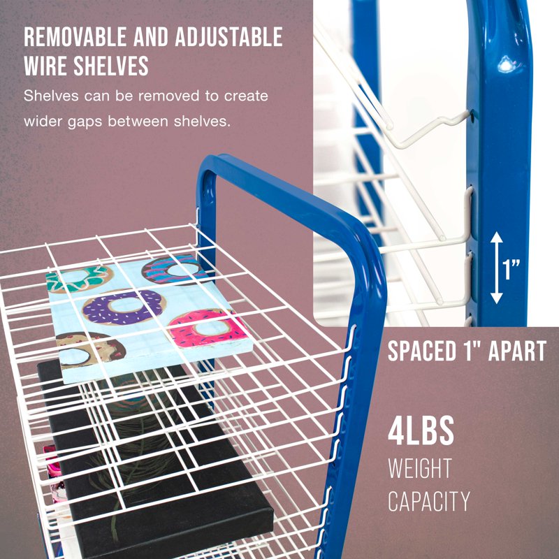 25 Shelf Art Drying Rack with Wheels & Wall Mount for Studios & Classrooms