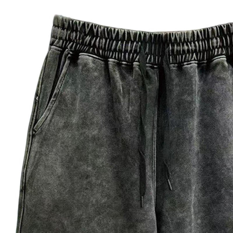 Men's Cotton Gym Shorts with Pockets Elastic Waist Casual Sportswear