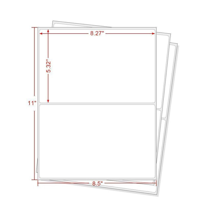Self-Adhesive Half Sheet Shipping Labels 8.5x5.5 Inches Blank Address Labels for Laser & Inkjet Printers (1000 Labels)