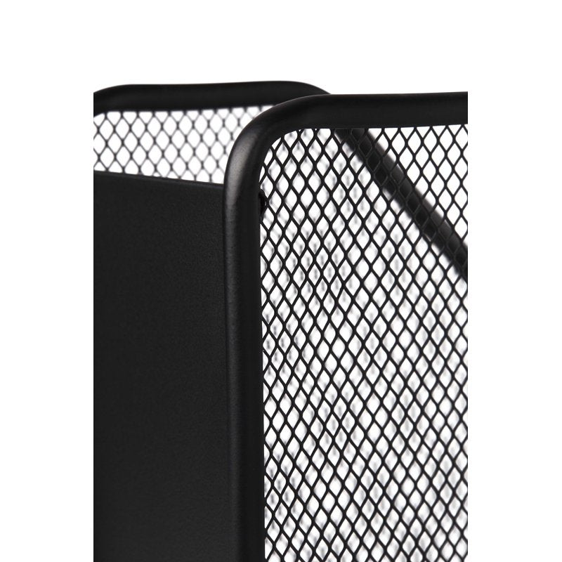 Mesh Magazine File Holder - Steel Organizer for Desk or Shelf, Black