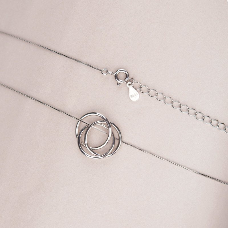 Three Generations Necklace Gift for Grandmother Mother Granddaughter Sterling Silver Pendant