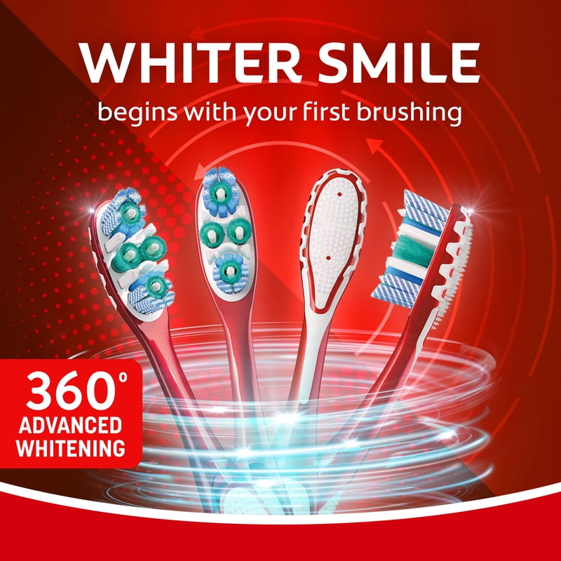 Adult Medium Bristle Toothbrush Pack - Whole Mouth Clean & Whitening