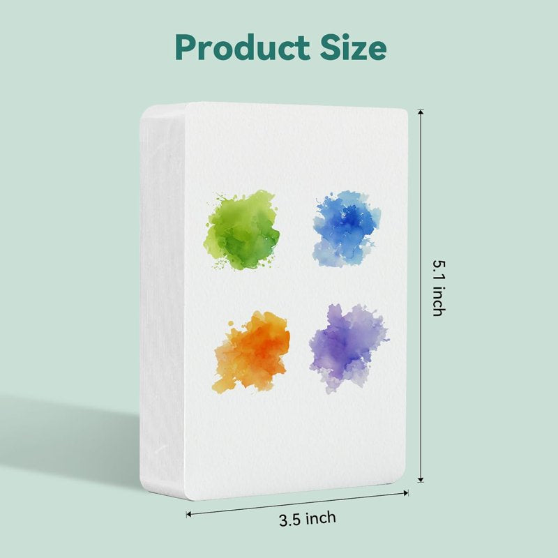 Watercolor Paper Bulk Mini Travel Size 100% Cotton Cold Pressed 60 Sheets - Lightwish Art Supplies