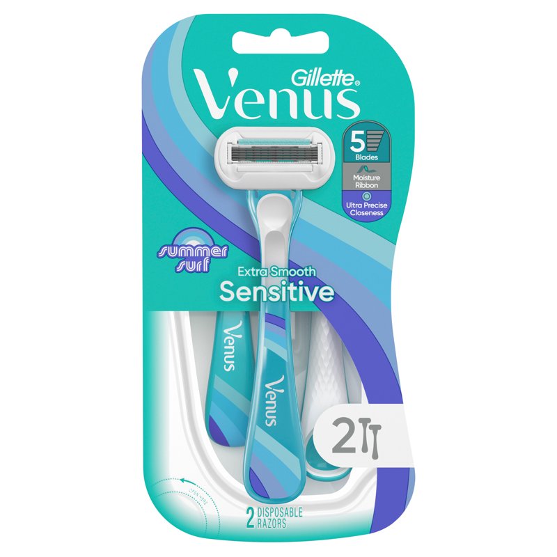 Disposable Razors for Women - 2 Count, Extra Smooth Sensitive Shave