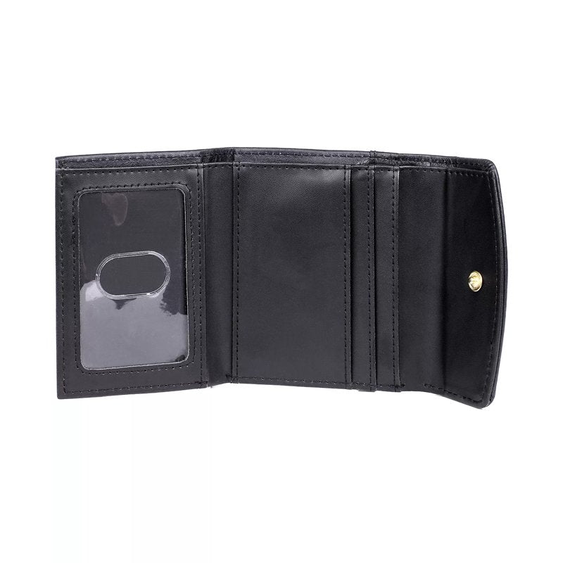 Women's Mini Trifold Leather Wallet with Embossed Logo and Multiple Card Slots – Julia Buxton Heiress Pik-Me-Up