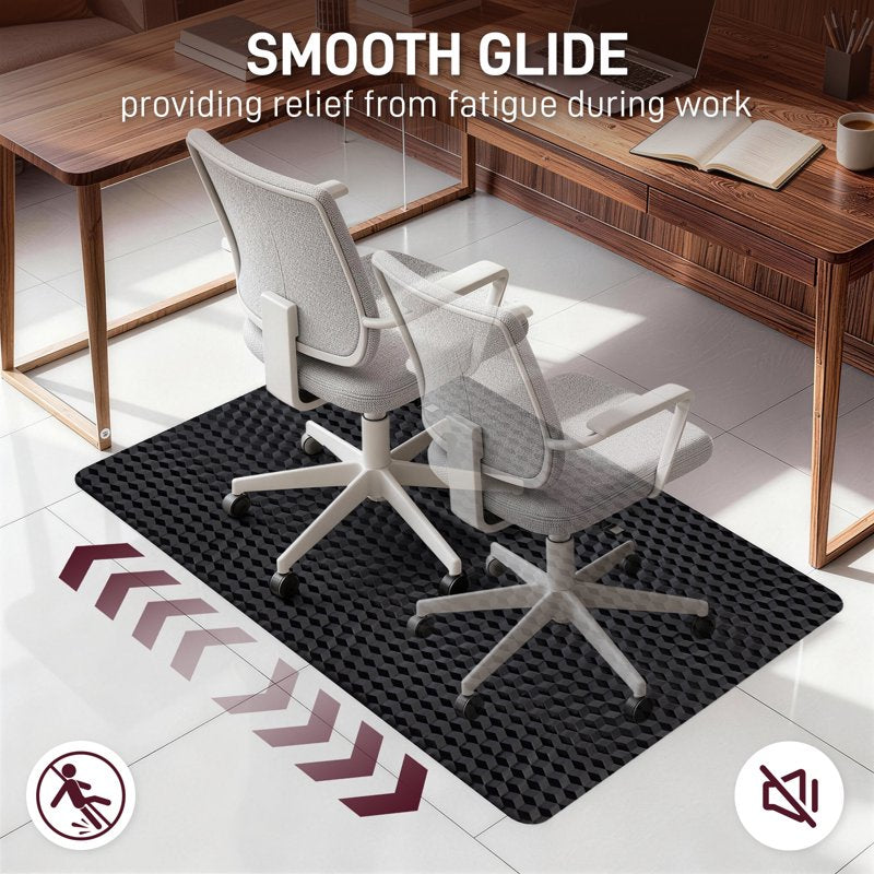Office Chair Mat for Hard Floors & Carpets 36x48 Anti-Slip Waterproof PVC