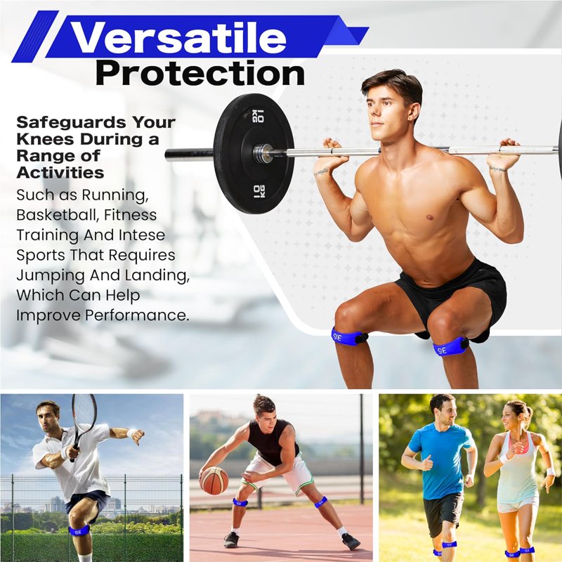 Adjustable Knee Support Strap with Compression Pad for Pain Relief & Stability