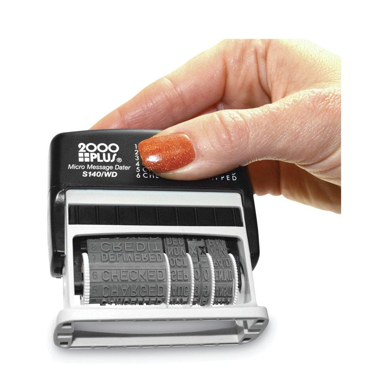 Self-Inking Micro Message Date Stamp with Business Phrases - Cosco 2000 Plus