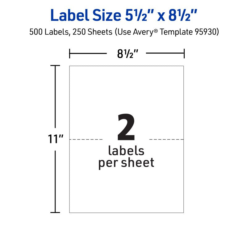White Shipping Labels 5.5 x 8.5 Inches - Permanent Adhesive - Pack of 500+