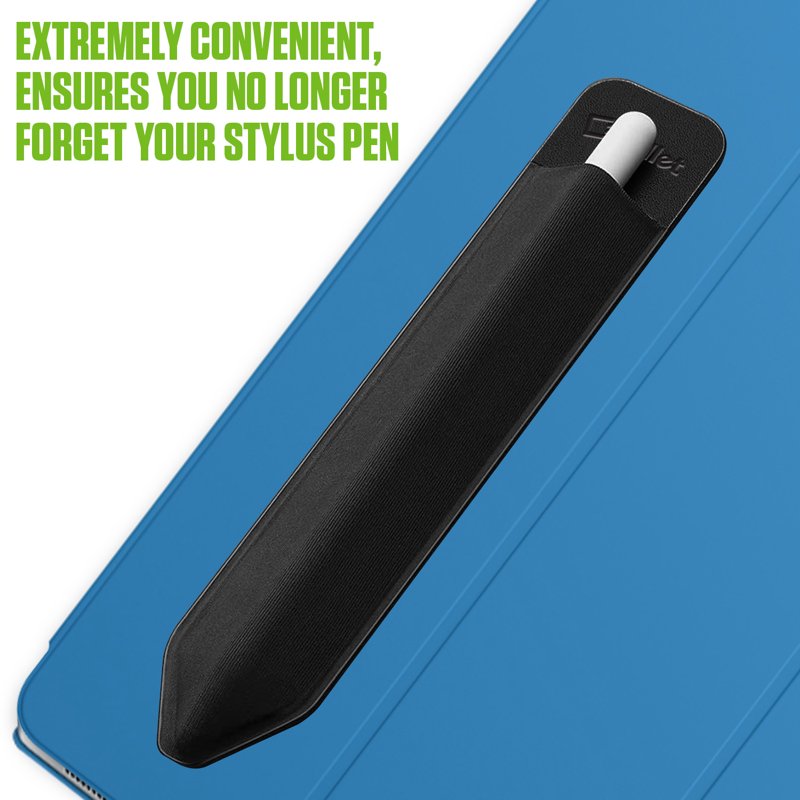 Stylus Pen Holder Sleeve 2-Pack for iPad Pro Air Mini Tablets - Black