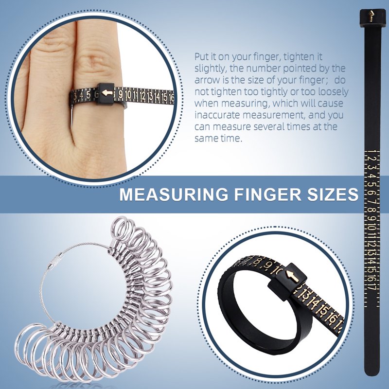 Jewelry Ring Sizing Tool Kit with Gauge Stick Hammer and Mandrel
