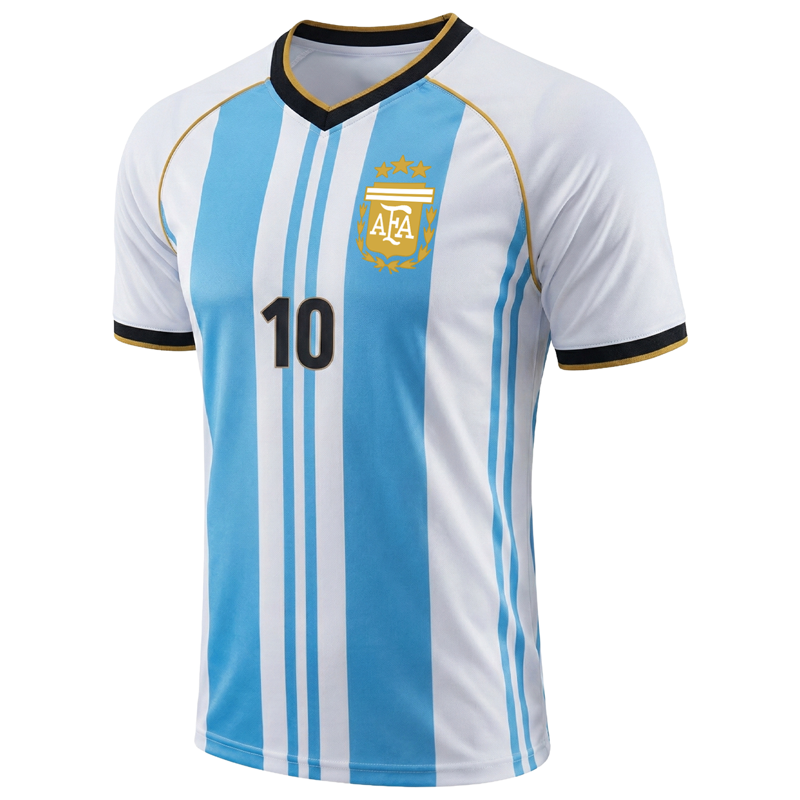 Adult Messi #10 Argentina Jersey - Sky/White 100% Polyester, M