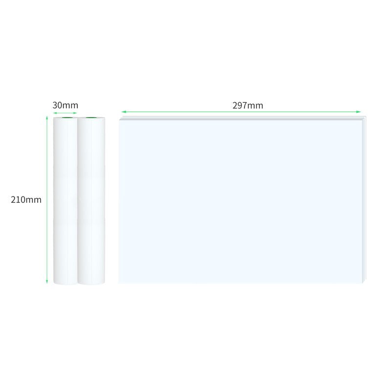 Thermal Paper Rolls for A40 Label Printer - 210x30mm, 2 Pack
