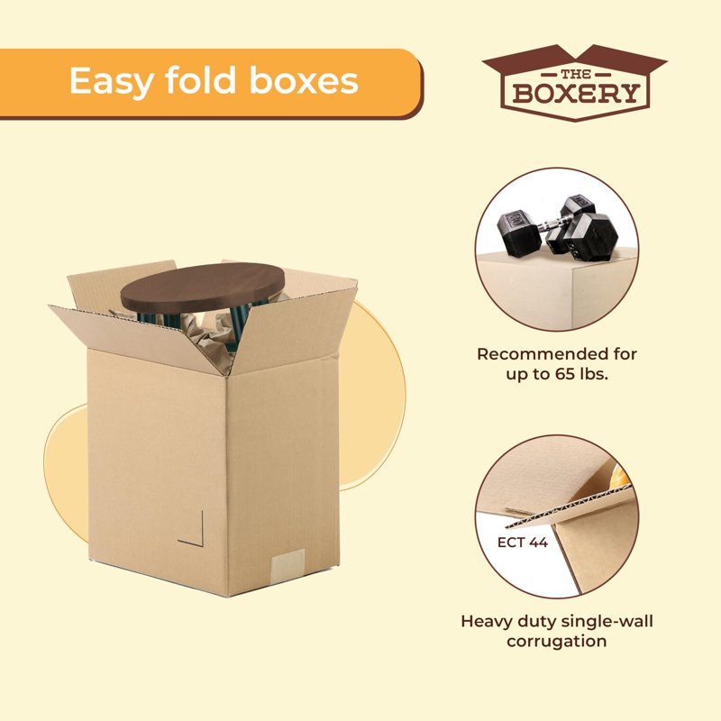Heavy Duty Corrugated Cardboard Shipping Boxes - 25 Pack Eco-Friendly Moving & Storage Solutions