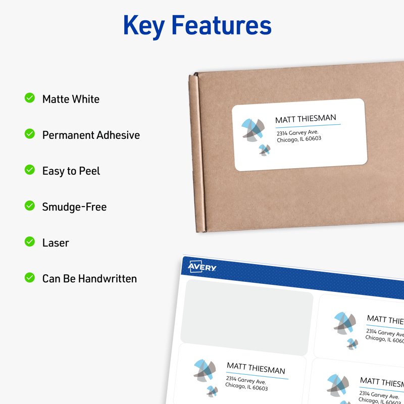 2x4 White Shipping Labels - Pack of 250 Permanent Printable Labels