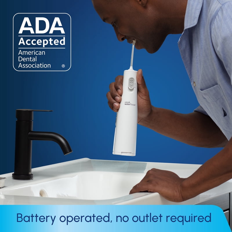 Portable Water Flosser with 2 Tips and 2 Settings - Cordless, Waterproof, ADA Accepted