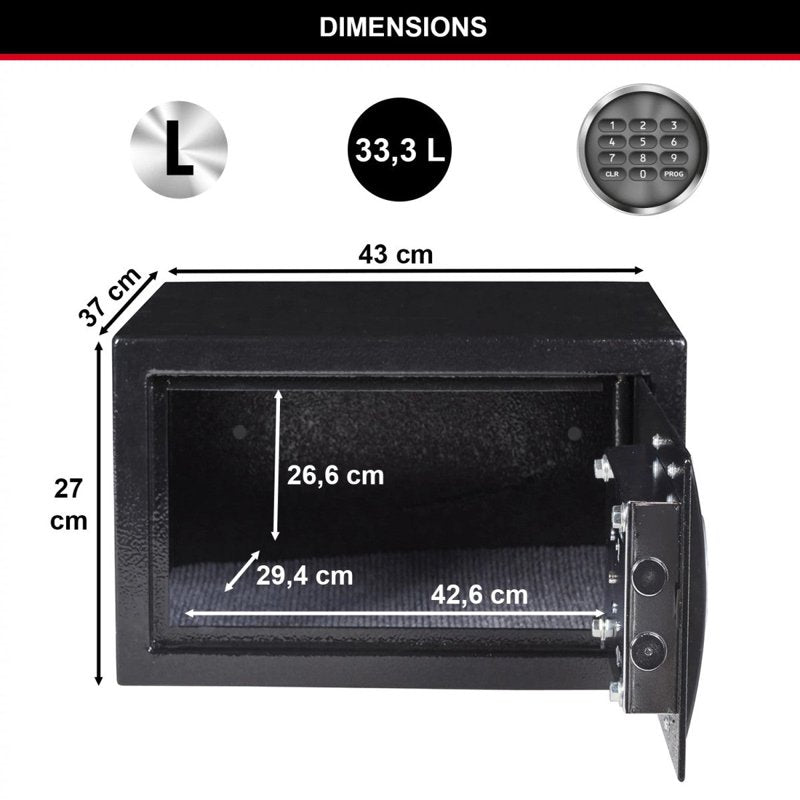 Digital Security Safe for Home & Office with Electronic Lock, Tethering & Fire Certification