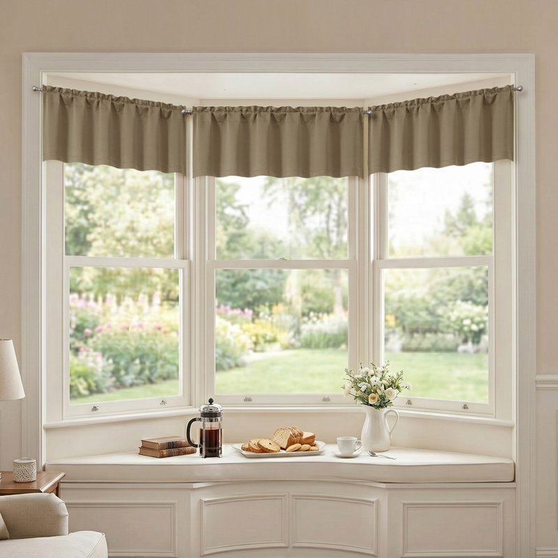 Blackout Window Valance for Living Room & Bedroom - Elegant Rod Pocket Design