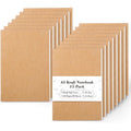 A5 Kraft Notebooks Bulk Pack - 60 Lined Pages, Soft Cover Travel Journals