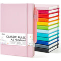 Bulk Hardcover Ruled Notebooks Set with Pen Holders - A5, 128 Pages, 12 Pack