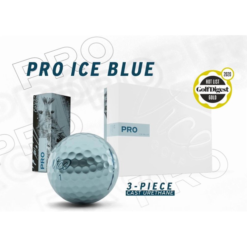 Pro Golf Balls Ice Blue 12 Pack - Max Distance & Spin for All Levels