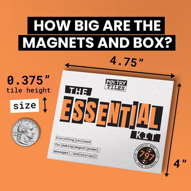 Magnetic Poetry Kit - 763 Word Magnets for Fridge Creativity & Messages