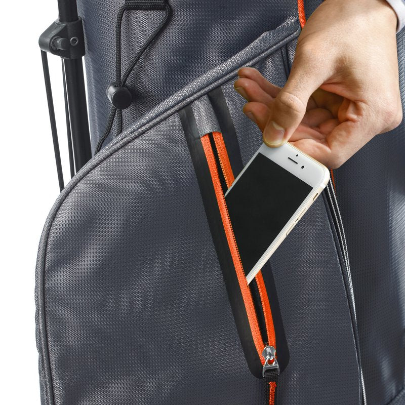 Izzo Ultra-Lite Stand Bag Grey/Orange - 3.2 lb Lightweight Golf Bag (Variation: Grey/Orange)