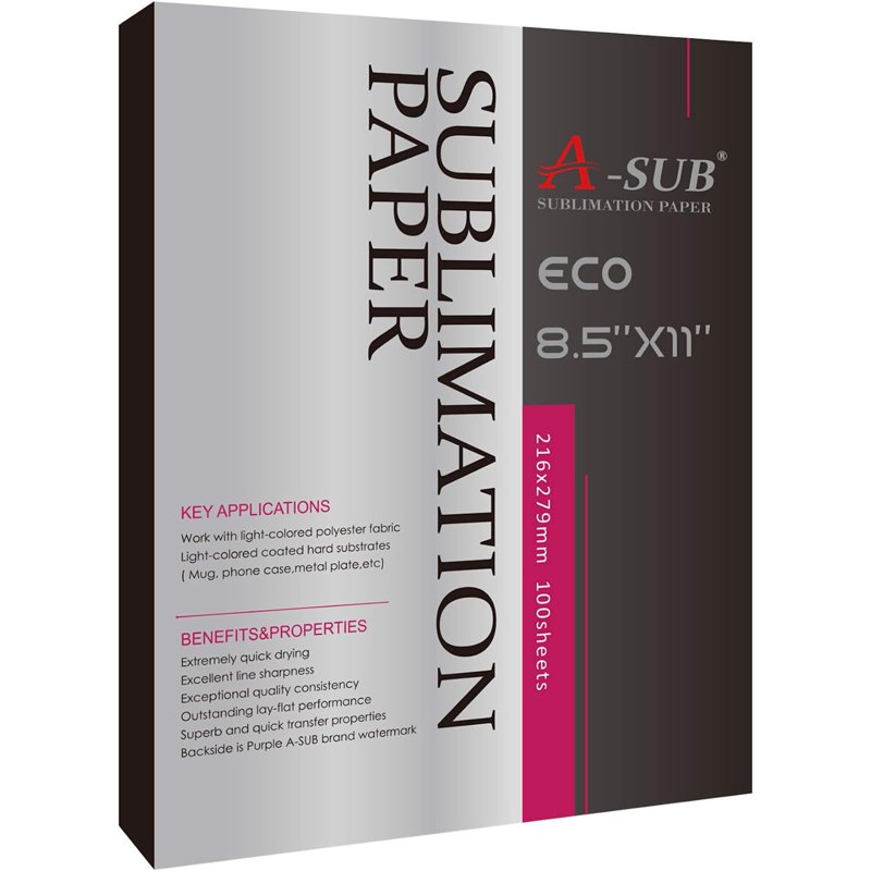 Bulk Sublimation Paper for Inkjet Printers - 300 Sheets 8.5x11 Inch, Eco-Friendly 125g