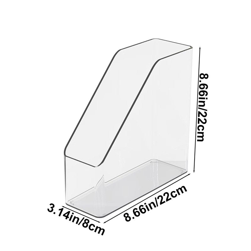 Acrylic Desk Organizer for Files and Books - Transparent Vertical Storage Rack