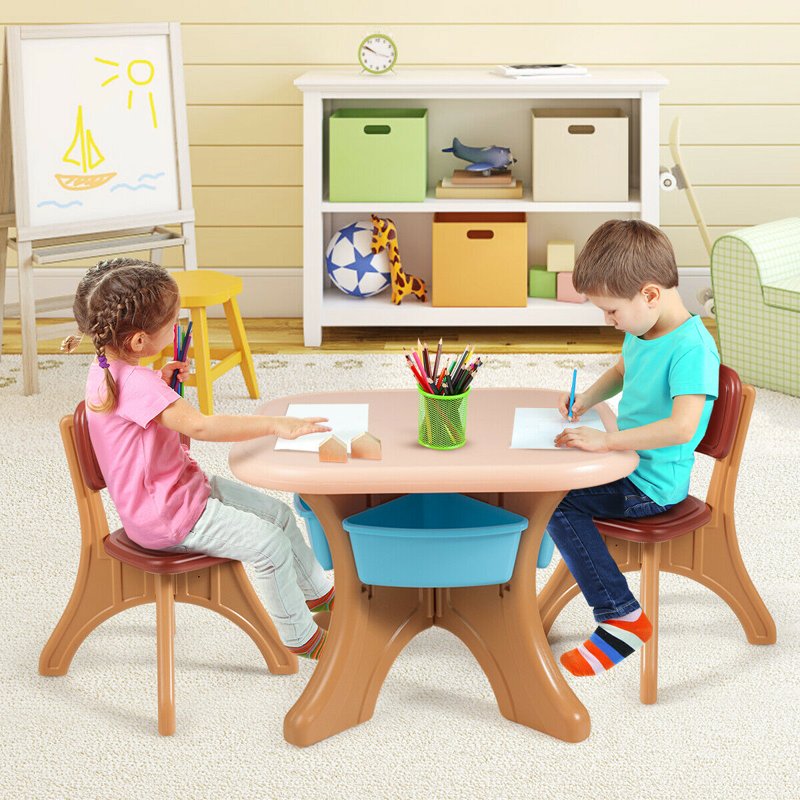Kids Activity Table and Chair Set with Storage - Toddler Furniture