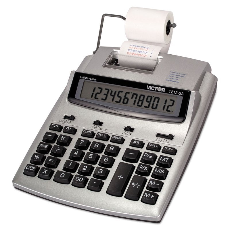 12-Digit Commercial Printing Calculator with Printing & Large LCD Display