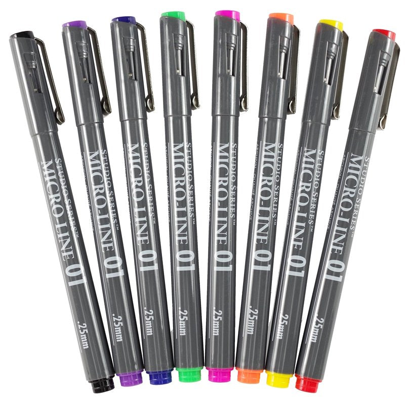 Bible Study Fine Line Pen Set - Waterproof Archival Ink, 8 Colors, 0.25mm Tips