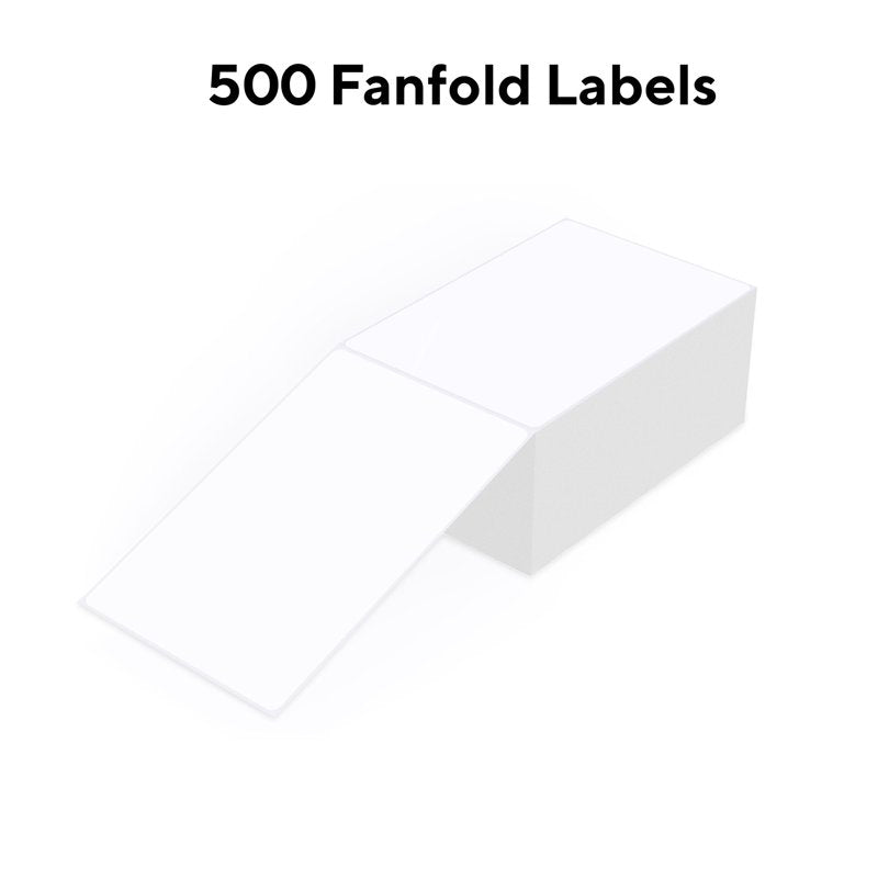 4x6 Shipping Labels - 500 Fanfold Direct Thermal Labels with Ultra-Strong Adhesive