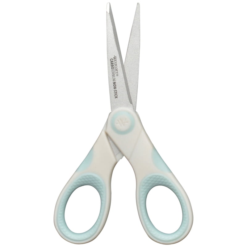 Craft Scissors, 5-Inch Carbo Titanium Non-Stick blades, White/Blue