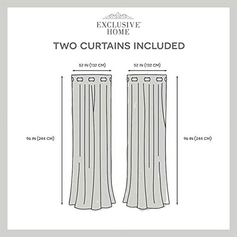 Total Blackout Grommet Top Curtain Panels - Room Darkening Linen Drapes