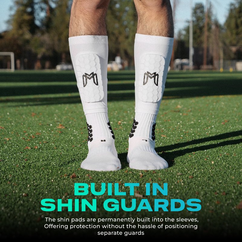 Mini Shin Guard Sleeves with Built-In EVA Pads - White, Variation Maxi