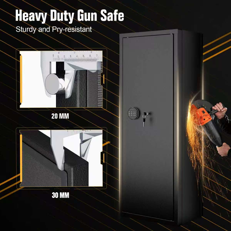 Large Gun Safe with Adjustable Shelves - Secure Rifle and Pistol Storage