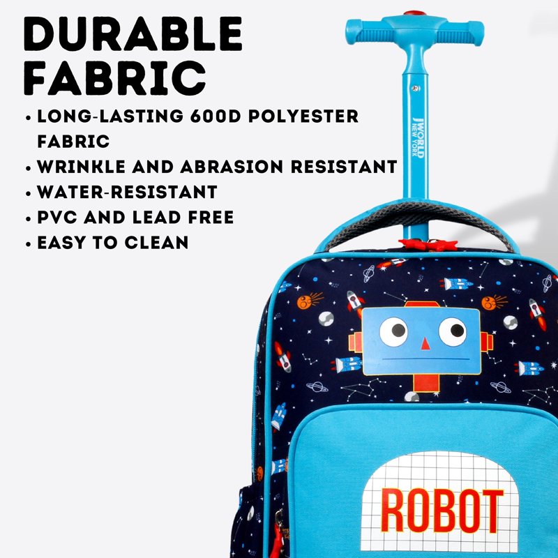 Kids Rolling Backpack 15-Inch Sparkle Sequin School & Travel Bag - Robot, Unicorn, Pink