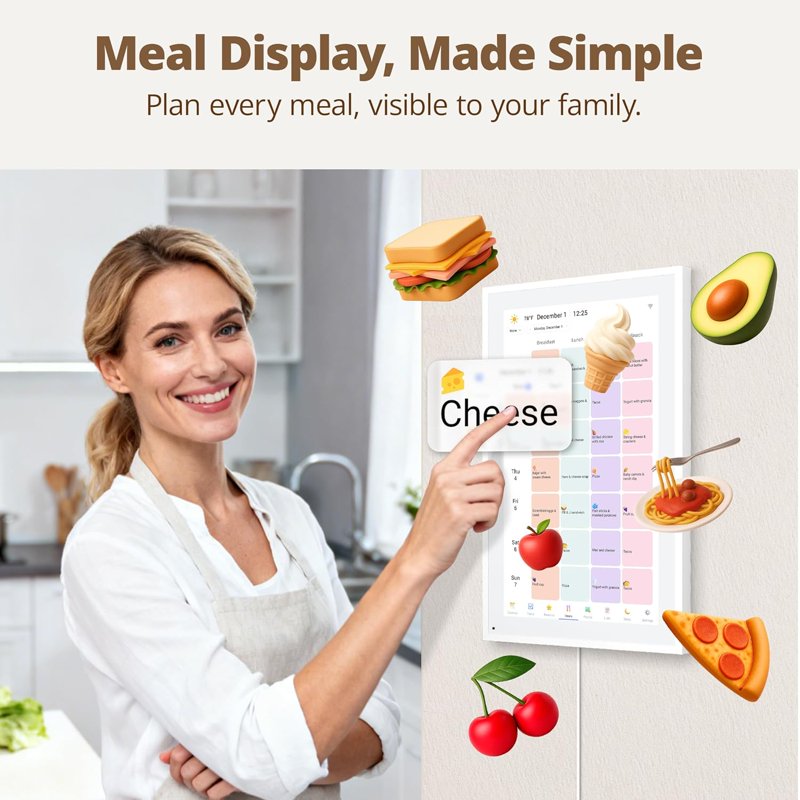 15.6-Inch Digital Family Calendar Touchscreen - Wall & Desk Mountable