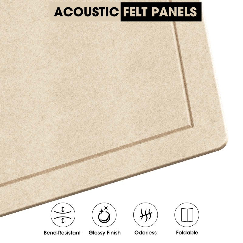 Foldable Felt Bulletin Board for Photos & Planning - 24x18 Inch, Oatmeal
